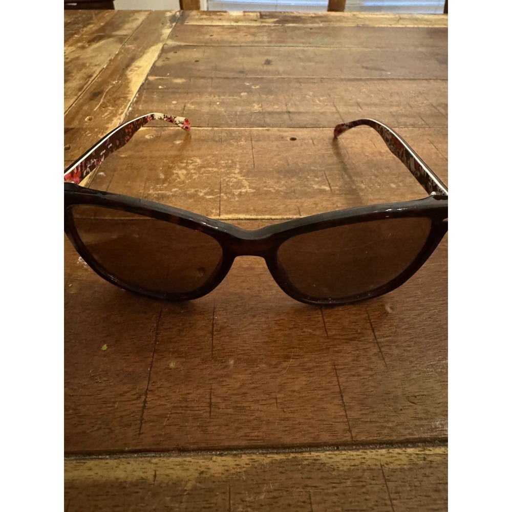 Vera Bradley Faye Sunglasses Tortoise Rosewood Floral UV400 Brown Lens